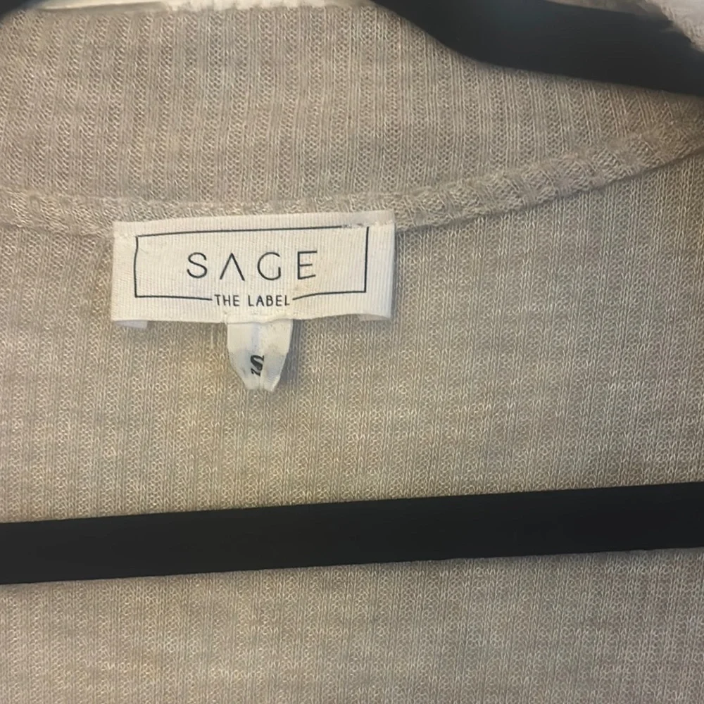 Sage Soft Beige Longline Cardigan - Picture 2 of 3